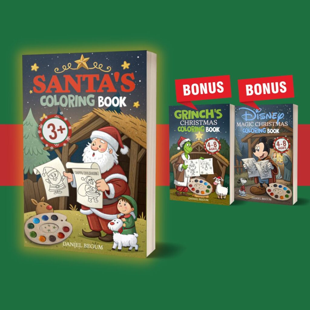 Weihnachtsmann-Malbuch + 2 BONUS